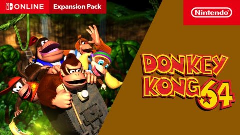 Game, Super Mario, Comics. Text: ONLINE Expansion Pack DONKEY KONG64