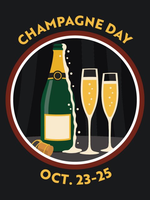 Beer, Lager, Bottle. Text: CHAMPAGNE DAY OCT. 23-25