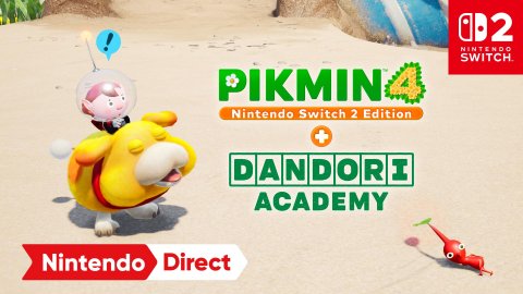 Advertisement, Poster, Snowman. Text: ! NINTENDO PIKMIN 4 Nintendo Switch 2 Edition + ACADEMY Nintendo Direct