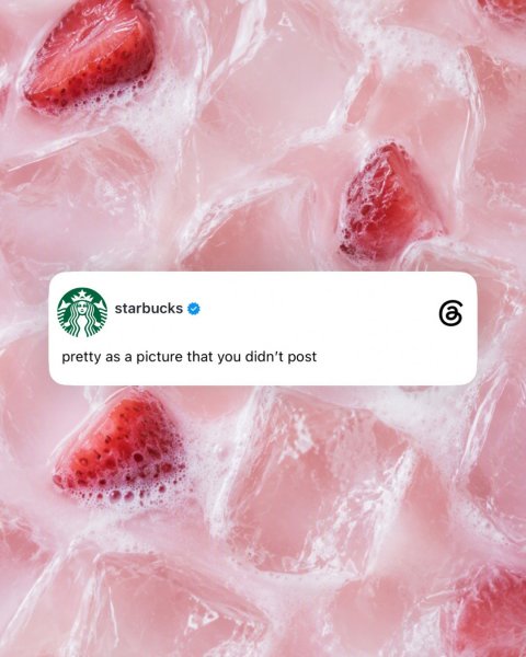Business Card, Food, Fruit. Text: starbucks pretty as a picture that you didn't post