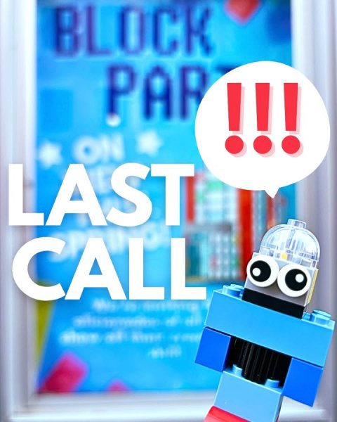Advertisement, Poster, Robot. Text: BLOCK PAR !!! ON LAST CALL