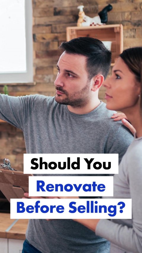 Adult, Man, Person. Text: Should You Renovate Before Selling?