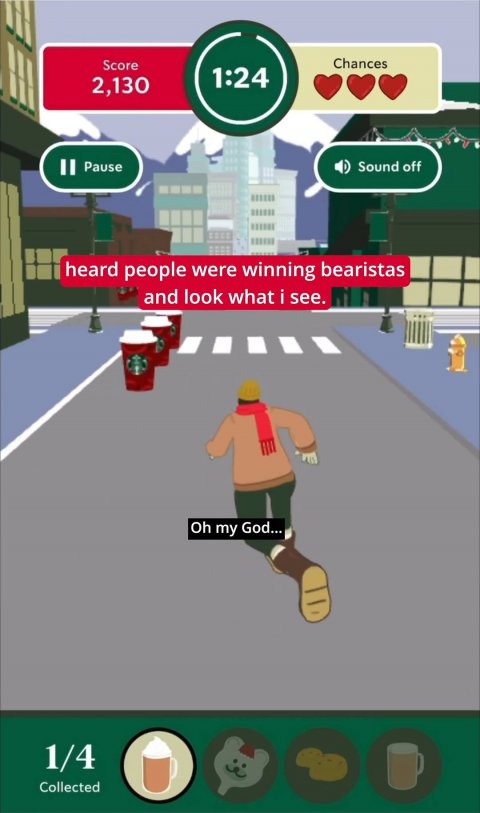 Road, Terminal, Sign. Text: Chances Score 1:24 2,130 II Pause Sound off heard people were winning bearistas and look what i see. Oh my God... 1/4 Collected