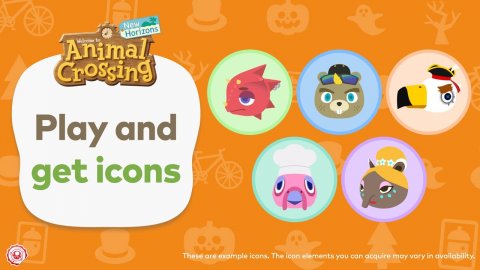 Sticker, Logo, Birthday Cake. Text: New Horizons Crossing Play and get icons