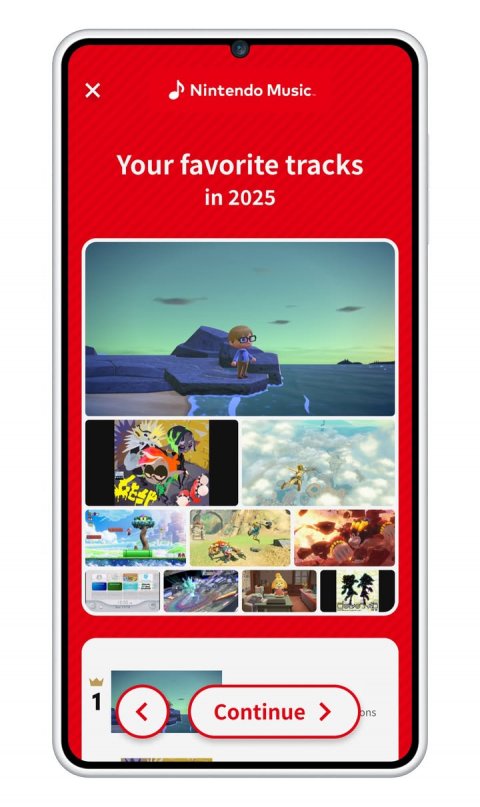 Person, Phone, Lifejacket. Text: Your favorite tracks in 2025 1 Continue &gt; ons