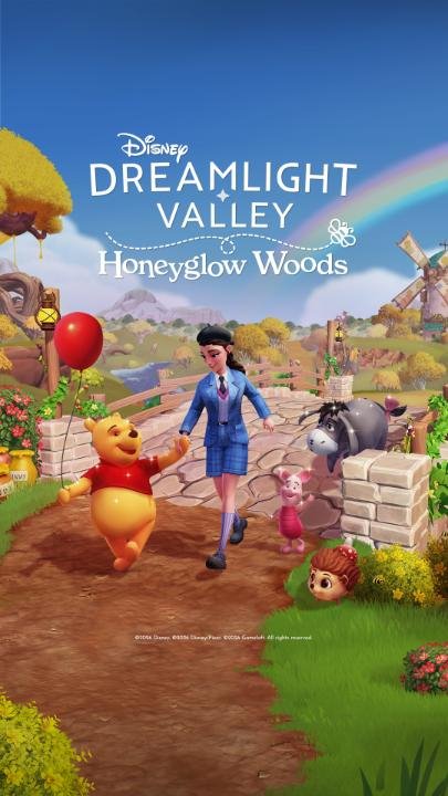 Girl, Person, Teen. Text: DREAMLIGHT VALLEY Honeyglow Woods