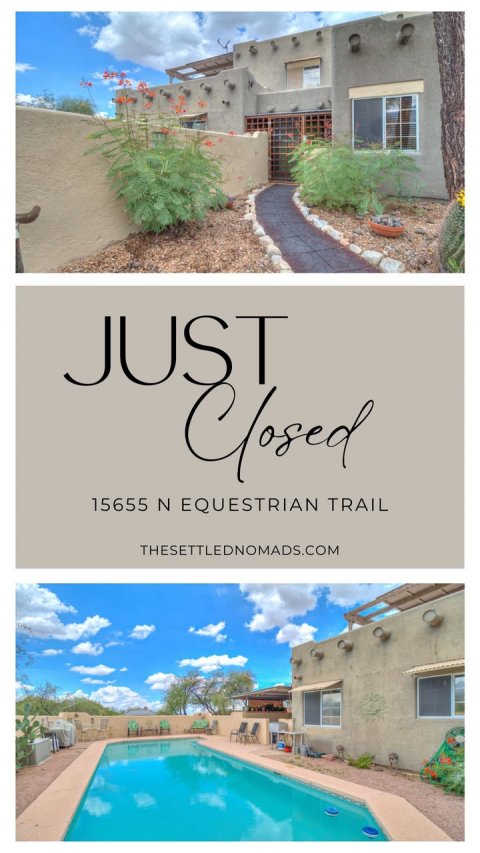 Villa, Hotel, Resort. Text: JUST 15655 N EQUESTRIAN TRAIL THESETTLEDNOMADS.COM