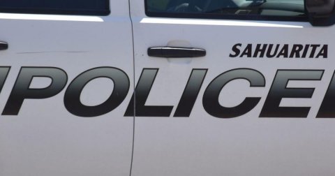 Gas Pump, Car, Vehicle. Text: SAHUARITA