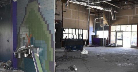 Indoors, Garage, Factory.