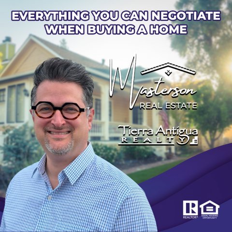 Glasses, Advertisement, Poster. Text: EVERYTHING YOU CAN NEGOTIATE WHEN BUYING A HOME Tierra