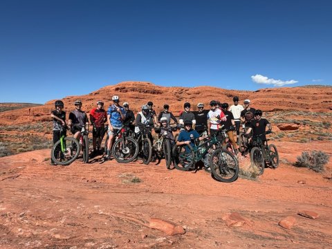 Helmet, Person, Bicycle.