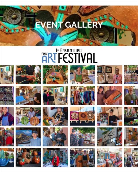 Art, Collage, Person. Text: EVENT GALLERY LA ENCANTADA FINE ART FESTIVAL