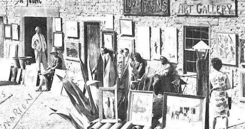 Art, Person, Drawing. Text: ART GALLERY