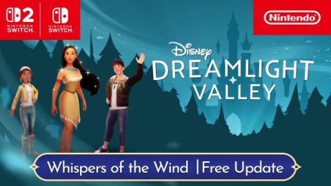 Advertisement, Poster, Person. Text: SWITCH DREAMLIGHT VALLEY Whispers of the Wind | Free Update