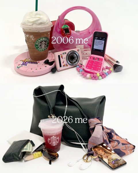 Bag, Handbag, Purse. Text: 2006 me STARBUCKS COFFEE 2026 me 20