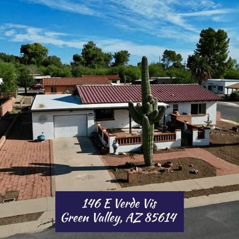 Villa, Outdoors, Nature. Text: 146 E Verde Vis Green Valley, AZ 85614