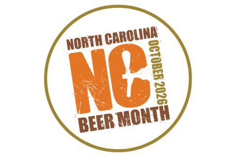 Logo, Disk, Fruit. Text: NORTH CAROLINA NC OCTOBER 2026 BEER MONTH