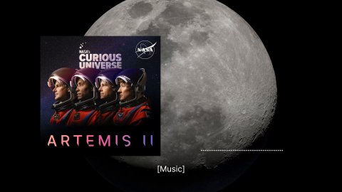 Nature, Night, Moon. Text: CURIOUS UNIVERSE [Music]