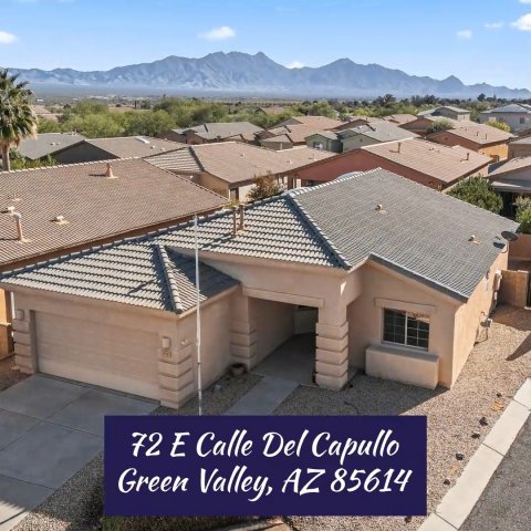 Housing, Outdoors, House. Text: 72 E Calle Del Capullo Green Valley, AZ 85614