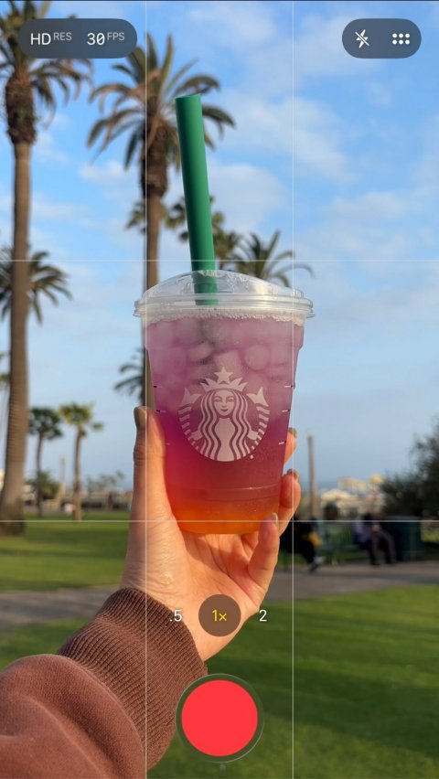 Disposable Cup, Beverage, Person. Text: HD RES 30 FPS 1x 2