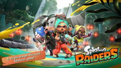 Baby, Person, Comics. Text: A single-player-focused Splatoon game! RAIDERS