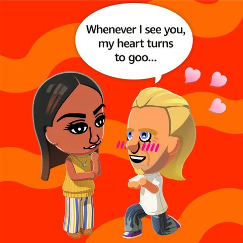 Book, Publication, Comics. Text: Whenever I see you, my heart turns to goo...