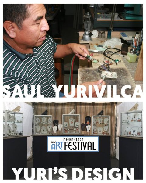 Adult, Man, Person. Text: SAUL YURIVILCA LA ENCANTADA FINE ART FESTIVAL YURI'S DESIGN