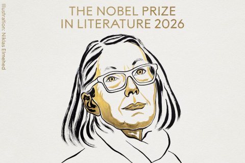 Portrait, Book, Art. Text: Illustration: Niklas Elmehed THE NOBEL PRIZE IN LITERATURE 2026