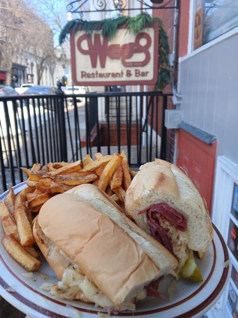 Car, Plate, Food. Text: Restaurant &amp; Bar