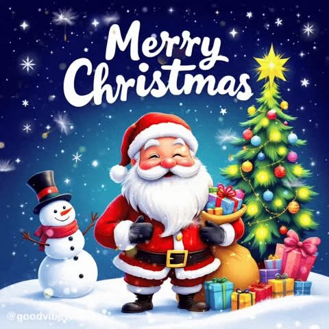 Greeting Card, Outdoors, Winter. Text: Merry Christmas