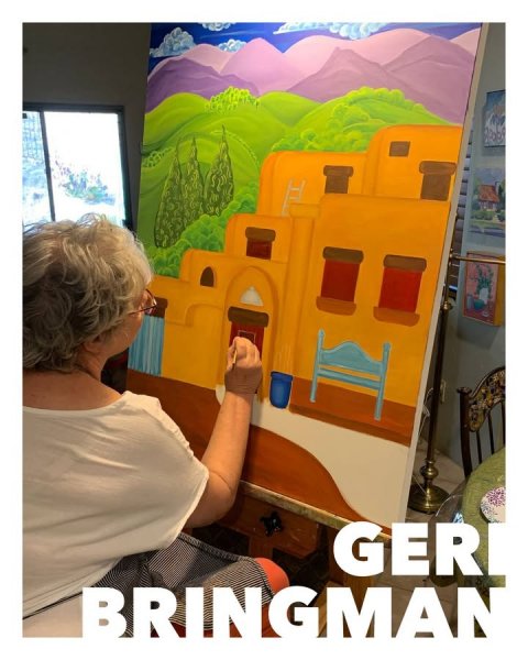 Person, Painting, Chair. Text: GER BRINGMAN