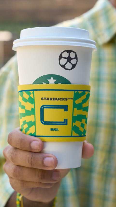 Cup, Disposable Cup, Beverage. Text: STARBUCKS BRASIL