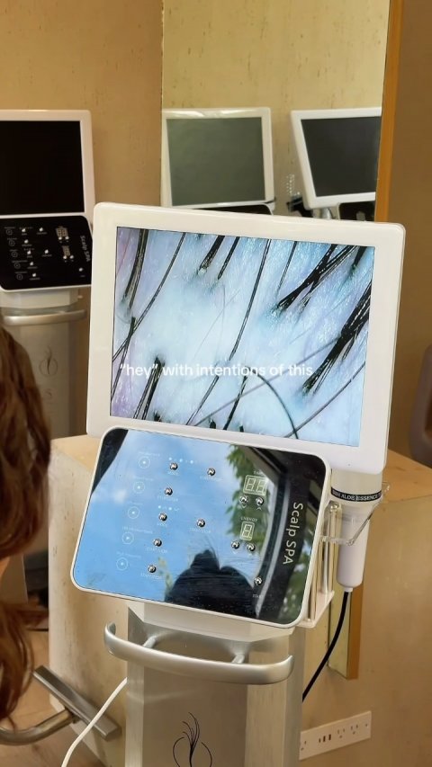 Blackboard, Monitor, Screen. Text: "hey" with intentions of this Scalp SPA