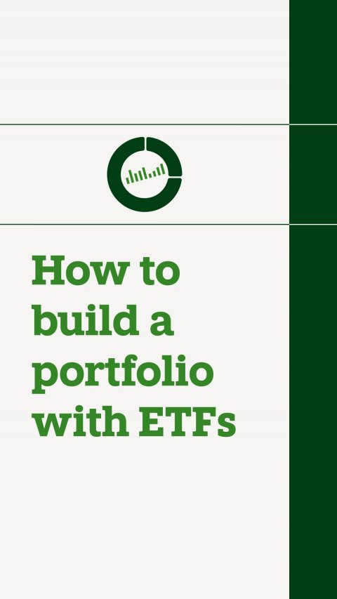 Logo, Advertisement, Poster. Text: How to build a portfolio with ETFS