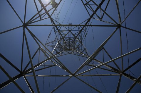 Cable, Power Lines, Electric Transmission Tower.