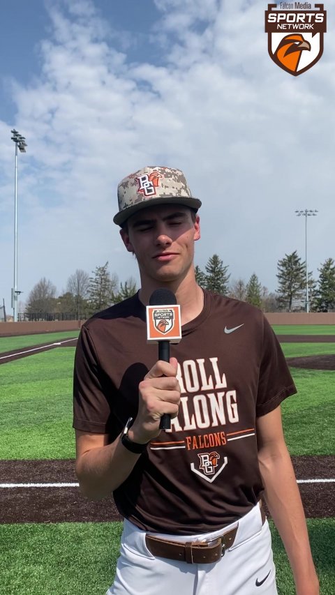 Microphone, Baseball Cap, Person. Text: SPORTS NETWORK SPORTS ROLL LONG FALCONS BG