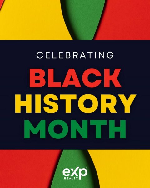 Book, Publication, Poster. Text: CELEBRATING BLACK HISTORY MONTH exp REALTY