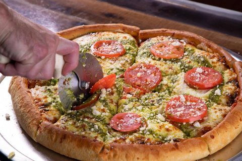 Food Presentation, Pizza, Person.